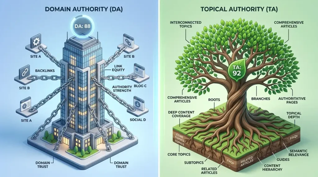 Difference Between Topical Authority and Domain Authority