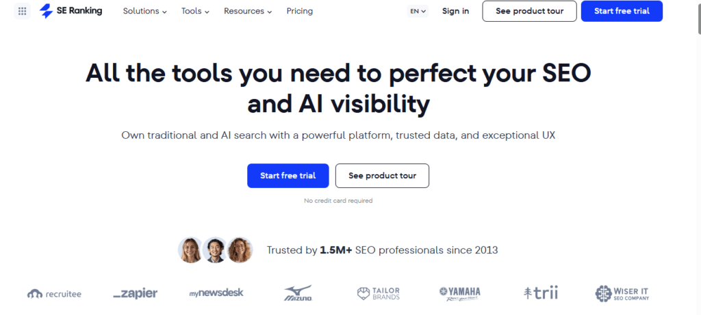 Free AI Visibility Tools for Generative AI SE ranking dashboard
