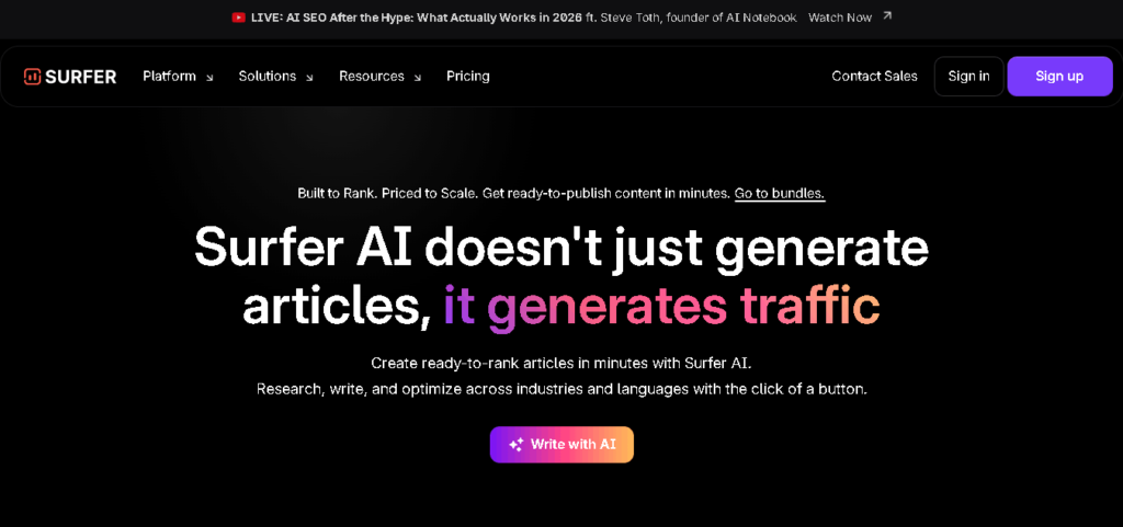 The 10 Best AEO Tools in 2026: Ranked and Reviewed Surfer dashboard