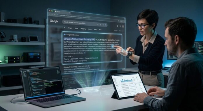 Scrape Google AI Overviews